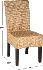 Safavieh Home Collection Luz Natural Wicker Dining Chair (Set of 2), 18"