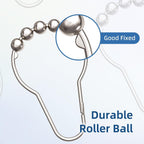 Shower Curtain Hooks Rings, Rust-Resistant Metal Shower Curtain Hooks for Bathroom Shower Rods Shower Hooks Shower Rings for Curtain - Set of 12, Nickel
