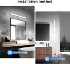 Modern Bathroom Vanity Light Fixtures, Chrome Wall Lamp above Mirror
