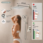 Shower Faucet Set 12-Inch Rainfall Shower Head Brushed Nickel