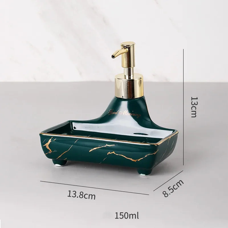 Nordic Liquid Soap Dispenser Ceramic Multifunction Soap Dish Hand Sanitzer Holder Wristband Hand Dispenser Bathroom Accessories