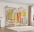 V5 Heavy Duty Clothes Rack, Freestanding Modular Closet System, White