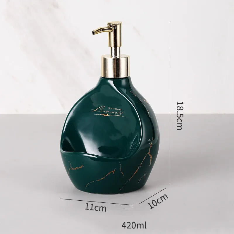 Nordic Liquid Soap Dispenser Ceramic Multifunction Soap Dish Hand Sanitzer Holder Wristband Hand Dispenser Bathroom Accessories