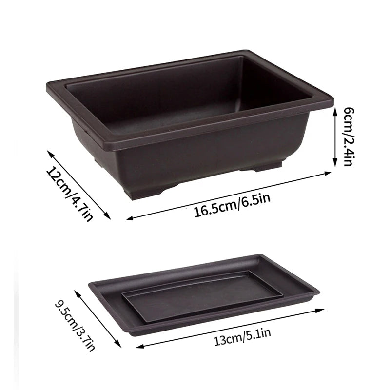 Rectangular Flowerpots Imitation Purple Clay Plants Pot Outdoor Garden Landscape Bonsai Pots for Plant Macetas Para Plantas