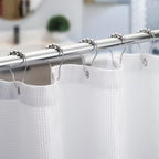 Shower Curtain Hooks Rings, Rust-Resistant Metal Shower Curtain Hooks for Bathroom Shower Rods Shower Hooks Shower Rings for Curtain - Set of 12, Nickel