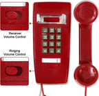 Teléfono retro de montaje en pared con timbre mecánico fuerte teléfonos vintage rojo
