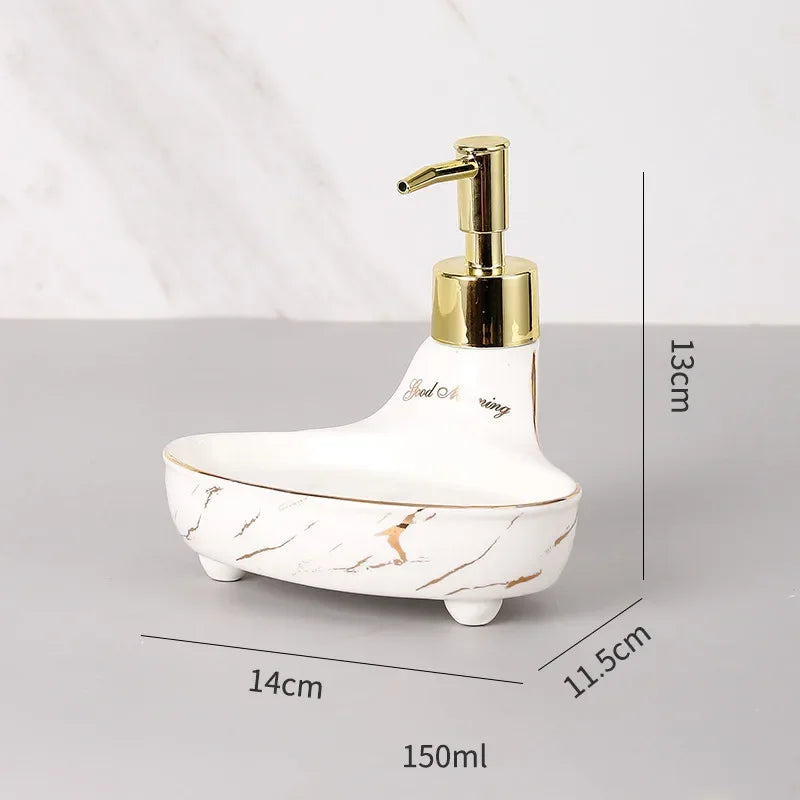 Nordic Liquid Soap Dispenser Ceramic Multifunction Soap Dish Hand Sanitzer Holder Wristband Hand Dispenser Bathroom Accessories