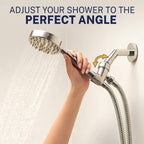 ® Solid Metal Handheld Shower Head with Hose and Brass Holder - CHROME - 2.5 GPM High Pressure Shower Heads with Adjustable Shower Wand Bracket - 6Ft Flexible Extension