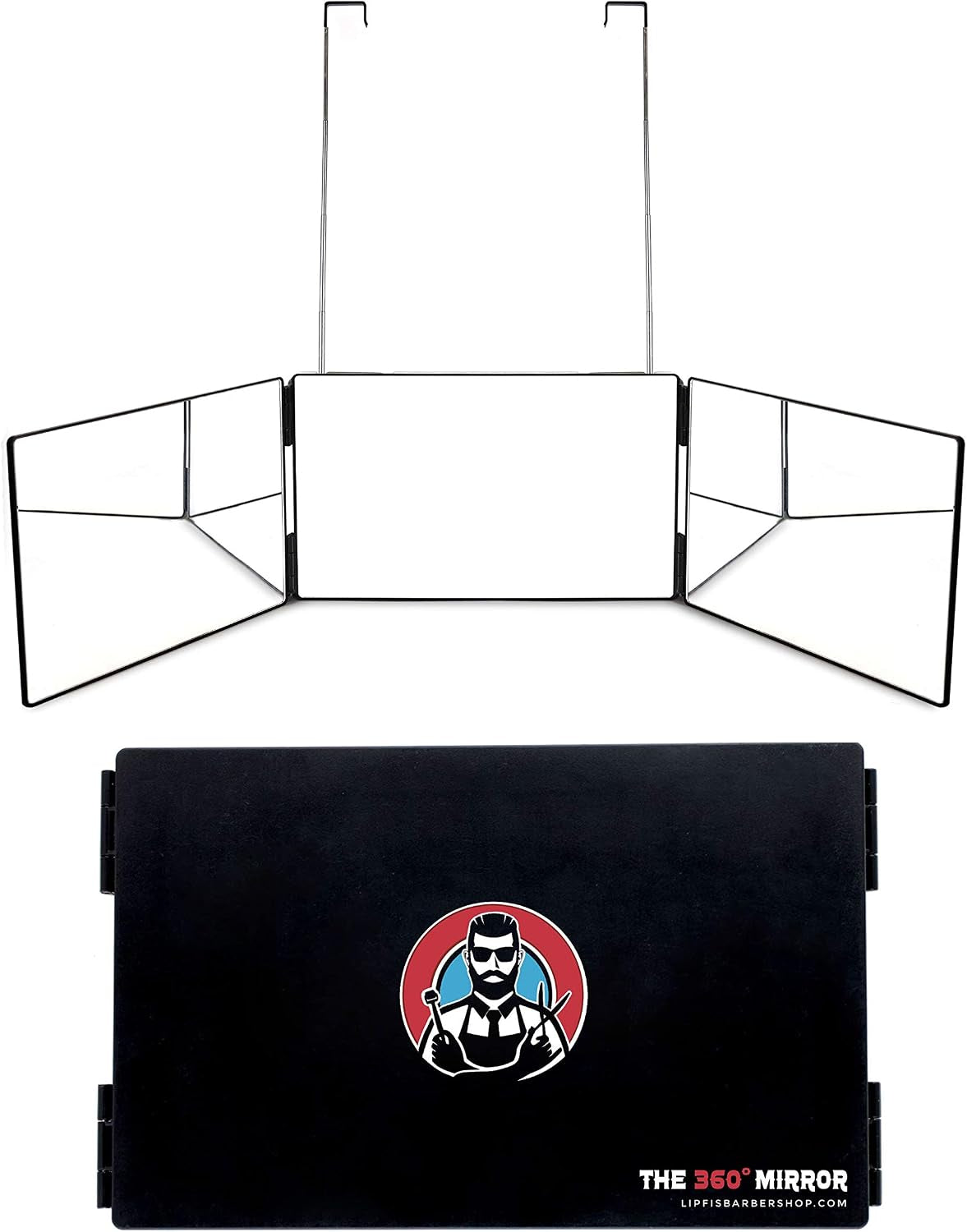 The 360 Mirror Trifold Barber 3 Way Mirror for Self Hair Cutting System
