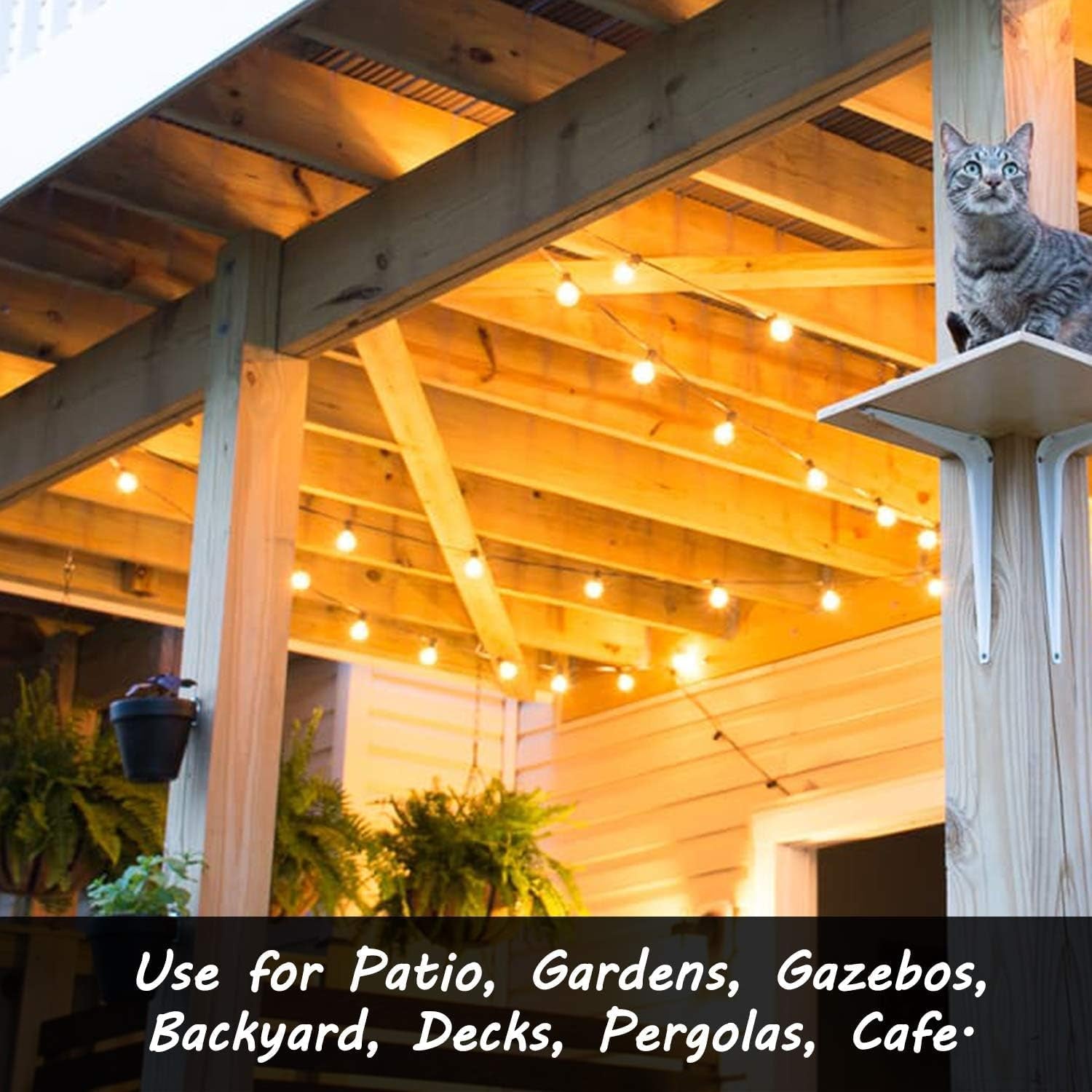 29FT Outdoor String Lights, G40 Globe LED Dimmable Patio Lights