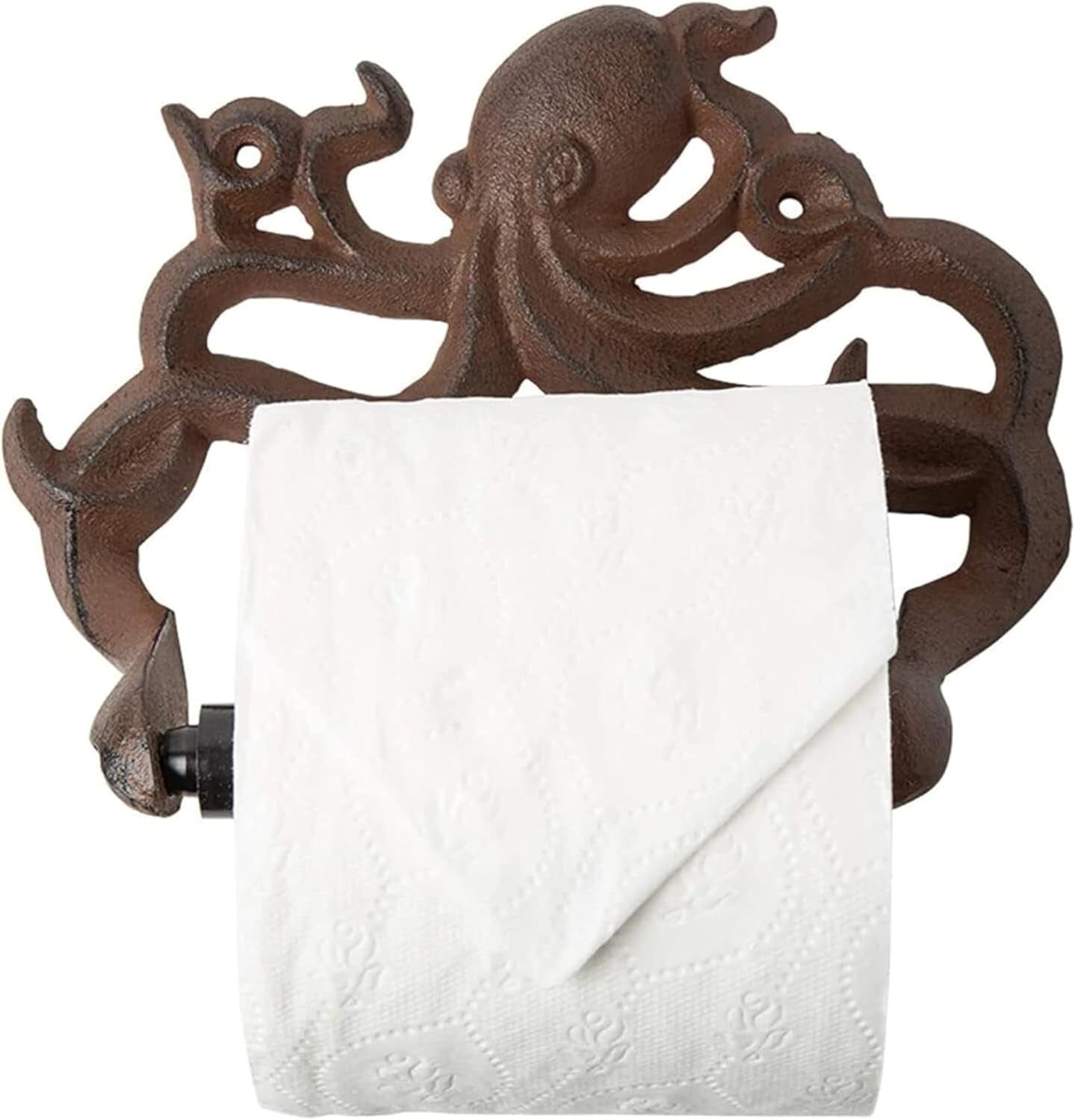 Rust Brown Cast Iron Octopus Toilet Paper Holder – Nautical Cabin
