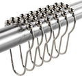 Shower Curtain Hooks Rings, Rust-Resistant Metal Shower Curtain Hooks for Bathroom Shower Rods Shower Hooks Shower Rings for Curtain - Set of 12, Nickel