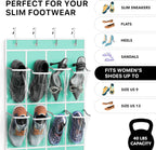 24 Pockets Clear over the Door Shoe Organizer, Turquoise