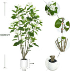 5FT Artificial Hydrangea Tree with White Flowers & Decorative Planter