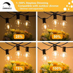 29FT Outdoor String Lights, G40 Globe LED Dimmable Patio Lights
