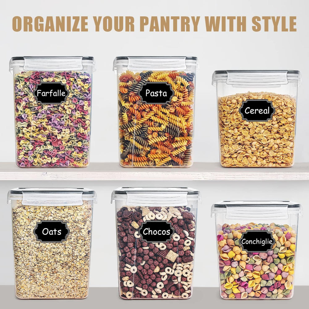 Flour Storage Containers 5.2L, 4 PCS Food Storage Containers, Black