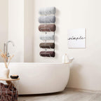 Towel Rack, 6-Compartment Wall-Mount, Wall-Mounted (Silver)